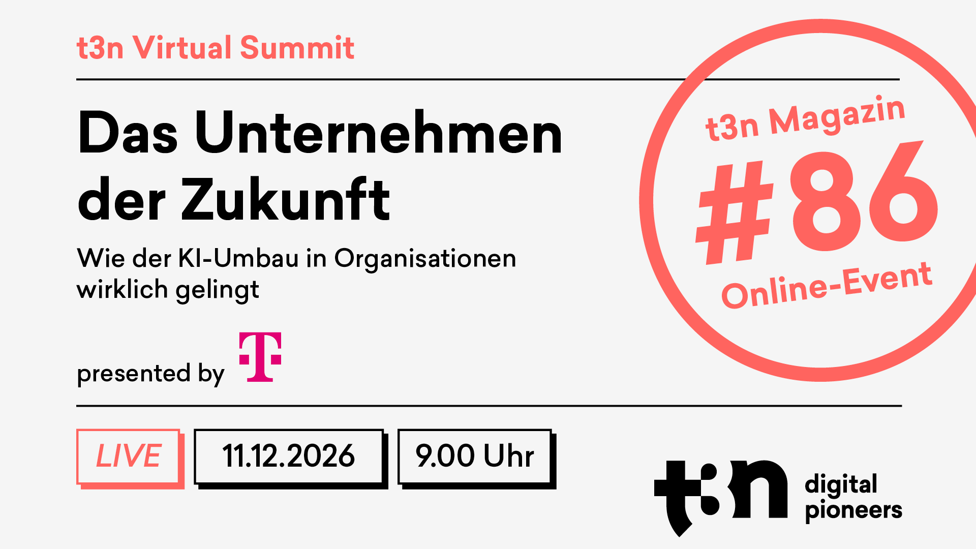 t3n Virtual Summit: Das Unternehmen der Zukunft